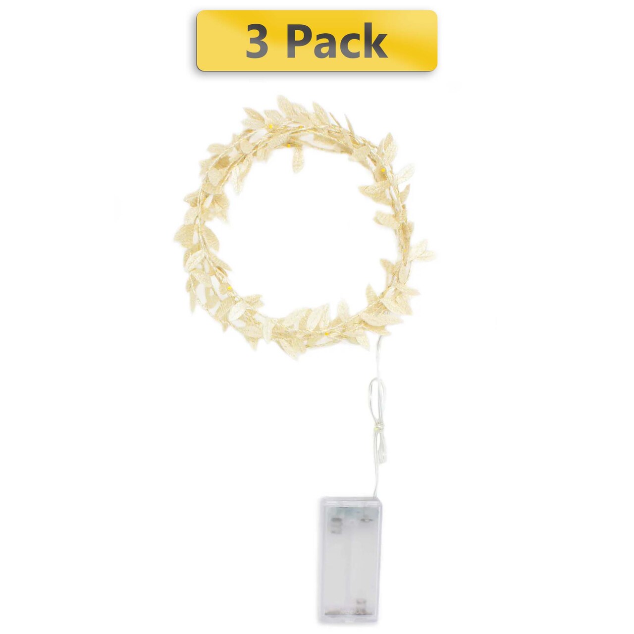Nature-Inspired 20 LED Leaf Vine String Lights — Silver & Gold Accents